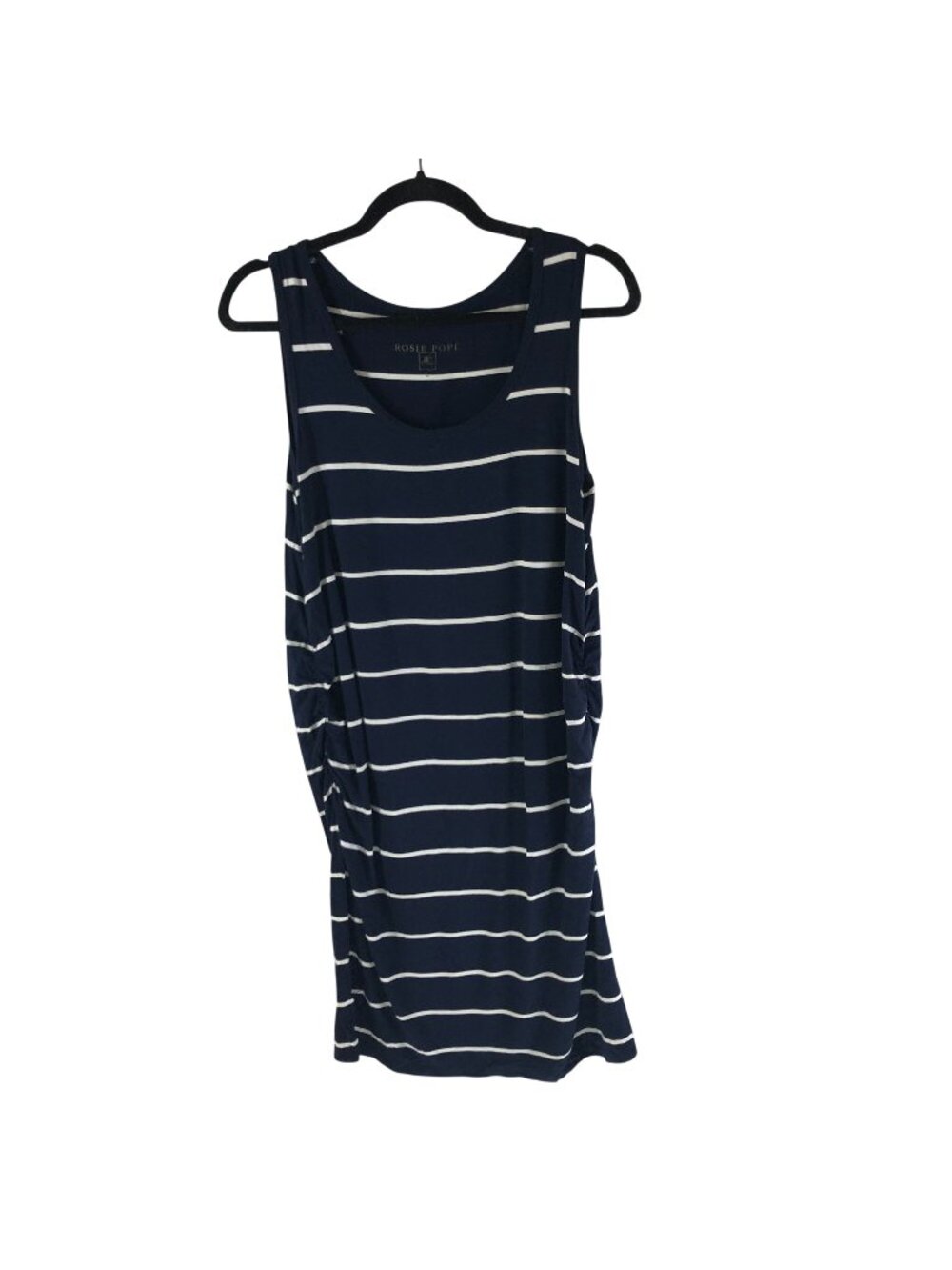Rosie Pope Navy & White Striped Sleeveless Maternity Dress Size L